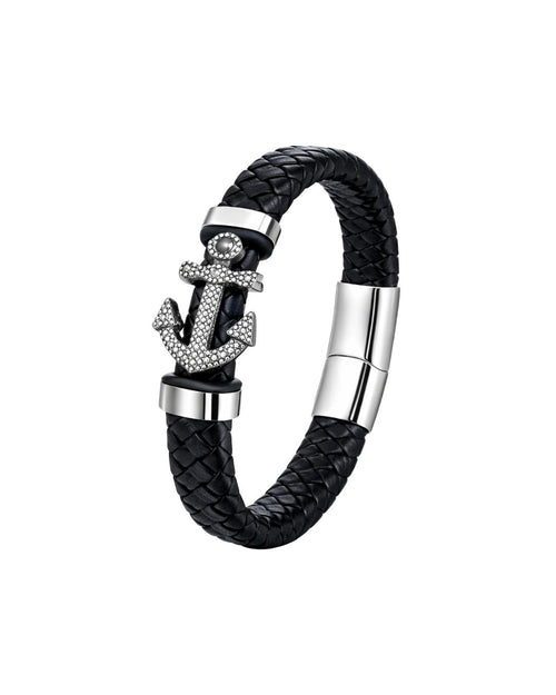 Anchor Leather Bracelet
