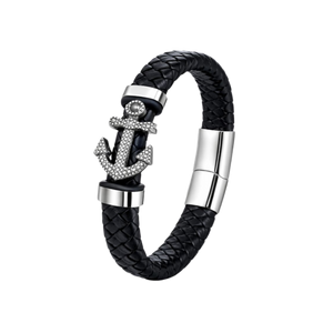 Anchor Leather Bracelet