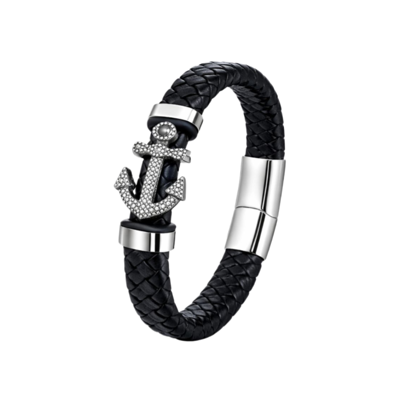 Anchor Leather Bracelet